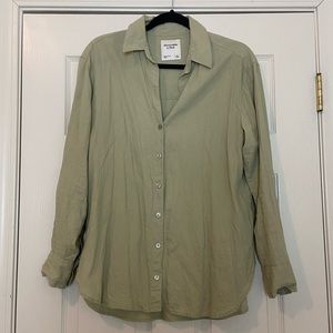 Abercrombie Long Sleeve Resort Shirt Sage Green